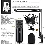 LIAM & DAAN Kondensatormikrofon Mikrofonarm – Studiomikrofon Set – Großmembran Kondensatormikrofon Mikrofonarm und Spinne – Popschutz 2,5m 3,5mm Klinke zu XLR Kabel – neues Modell - 3