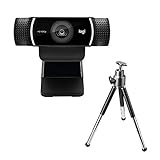 Logitech C922 PRO Webcam mit Stativ, Full-HD 1080p, 78° Sichtfeld, Autofokus, Belichtungskorrektur, H.264-Kompression, USB-Anschluss, Für Streaming via OBS, Xsplit, etc., PC/Mac/ChromeOS/Android