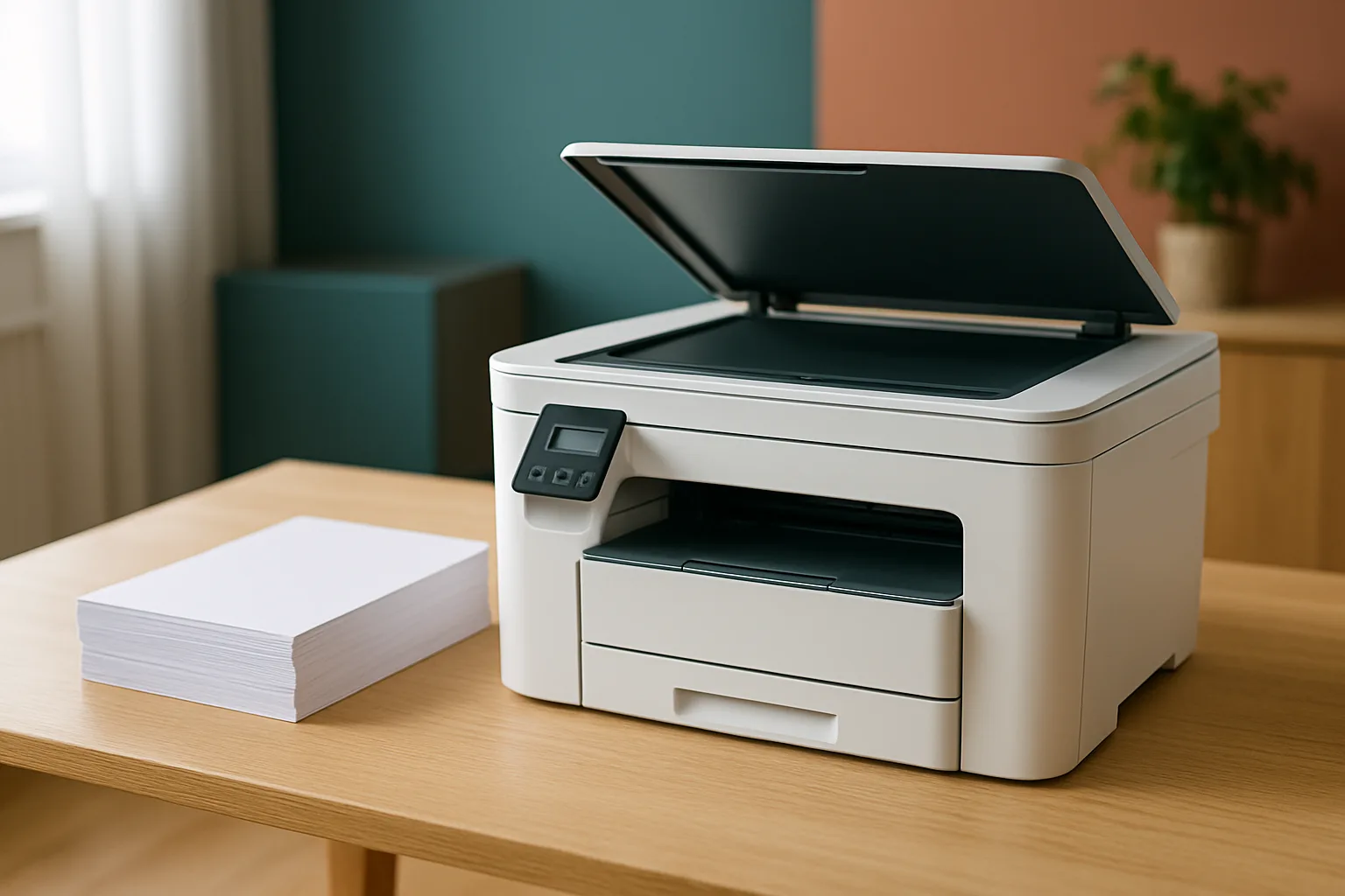 Multifunktionsdrucker mit Scanner im Arbeitszimmer