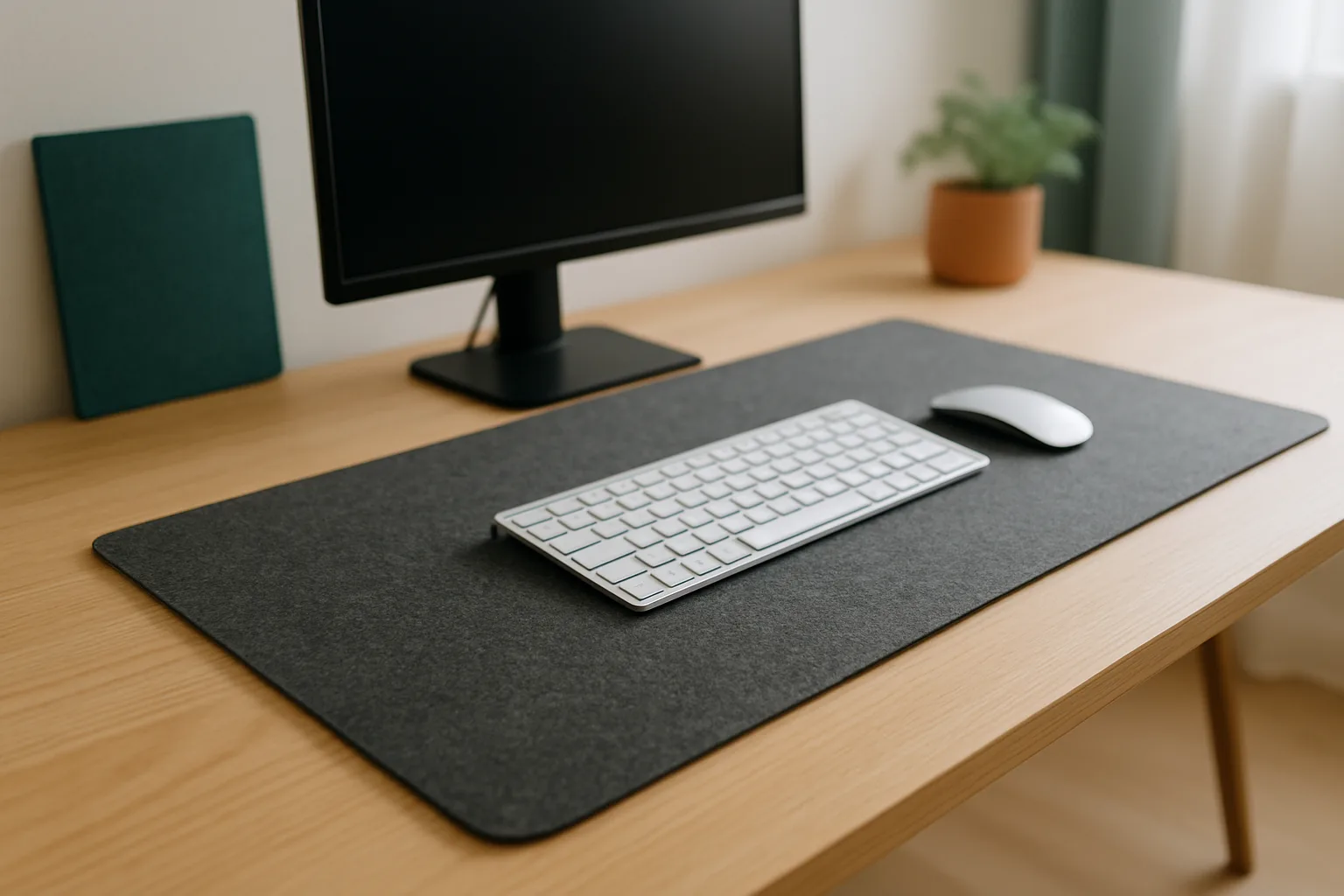 Große Schreibtischunterlage mit Tastatur und Maus